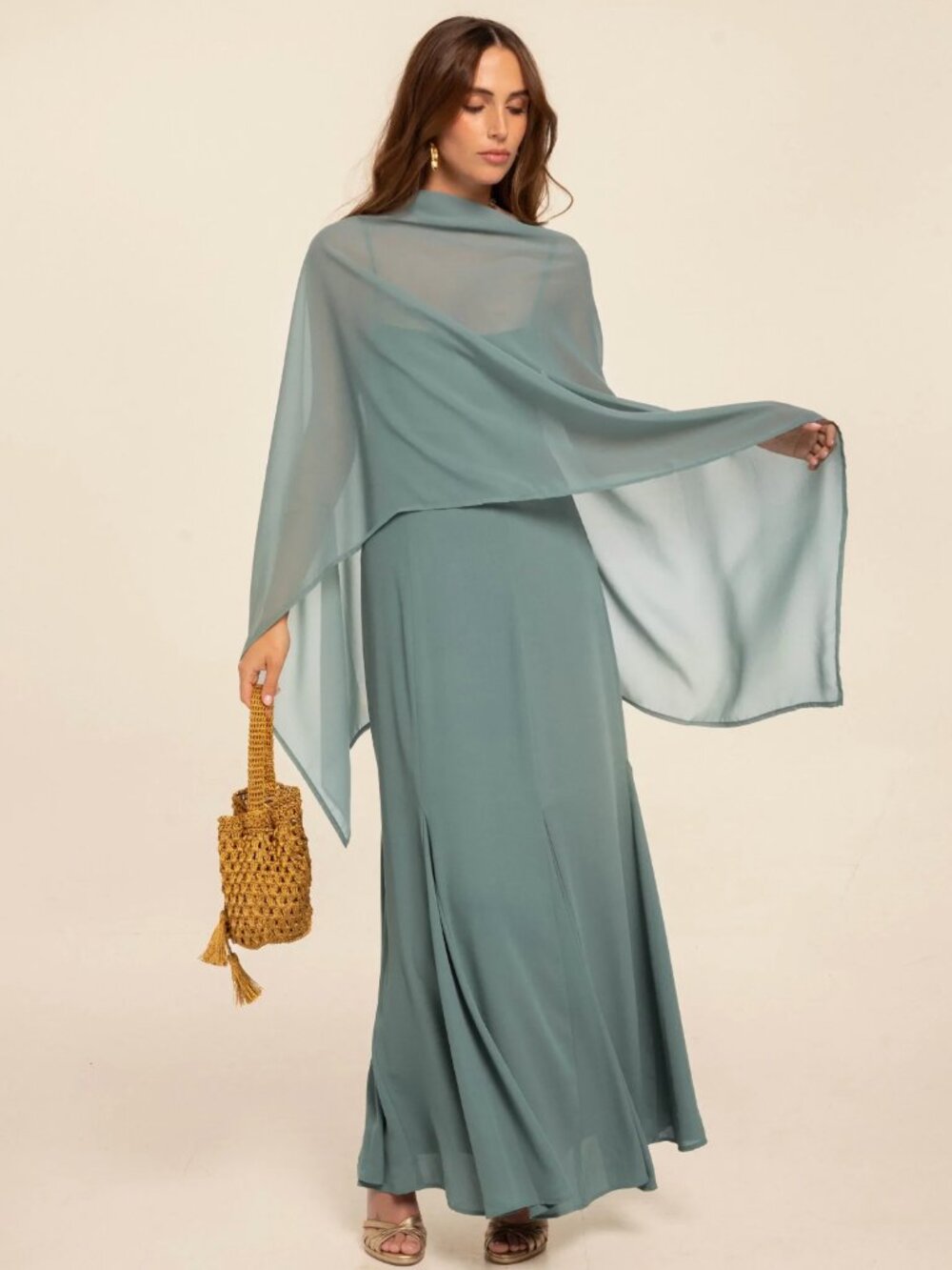 The-Are Carlota Dress and Gauze Cape